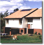 Solar home with dog.